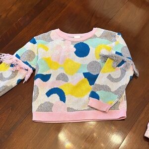 Vibrant Patterned Kids Sweater with Fringe